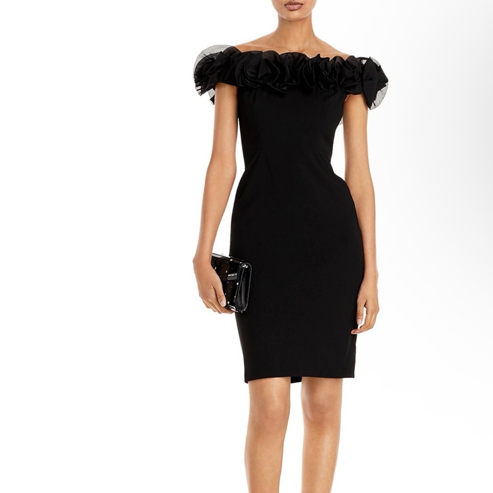 Aidan Mattox Ruffled Off-the-Shoulder Dress